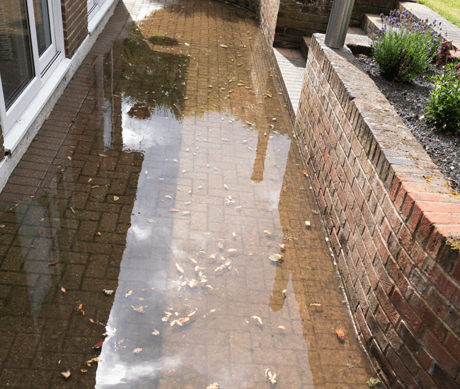 flooding water on patio