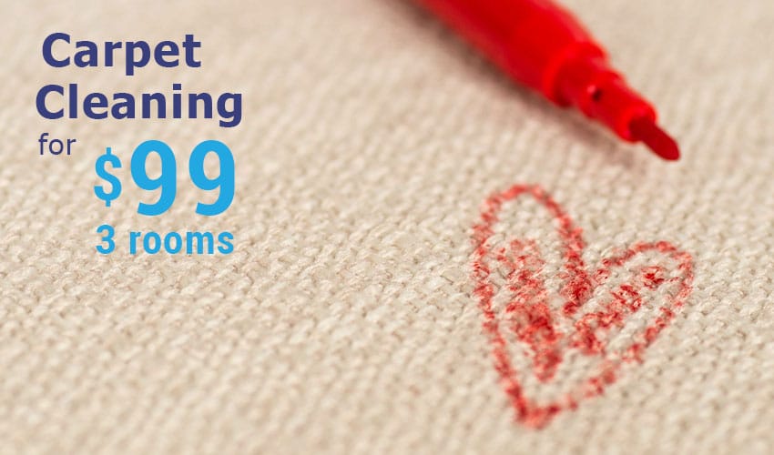 CCR Carpet cleaning coupon for $99 for 3 rooms