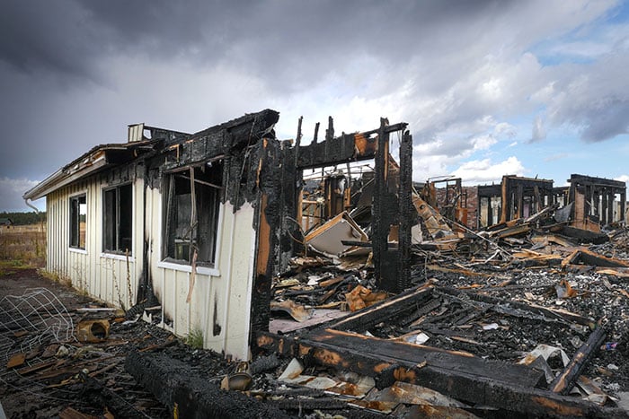 example photo of a home with major fire damage