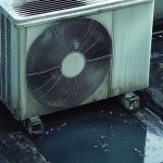 HVAC systems and water leaks. Roof top HVAC with a water leak