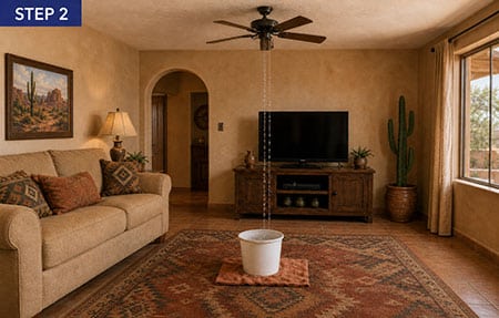 Step 2 Protect The Interior. Tucson Roof Leak And Tarping Services